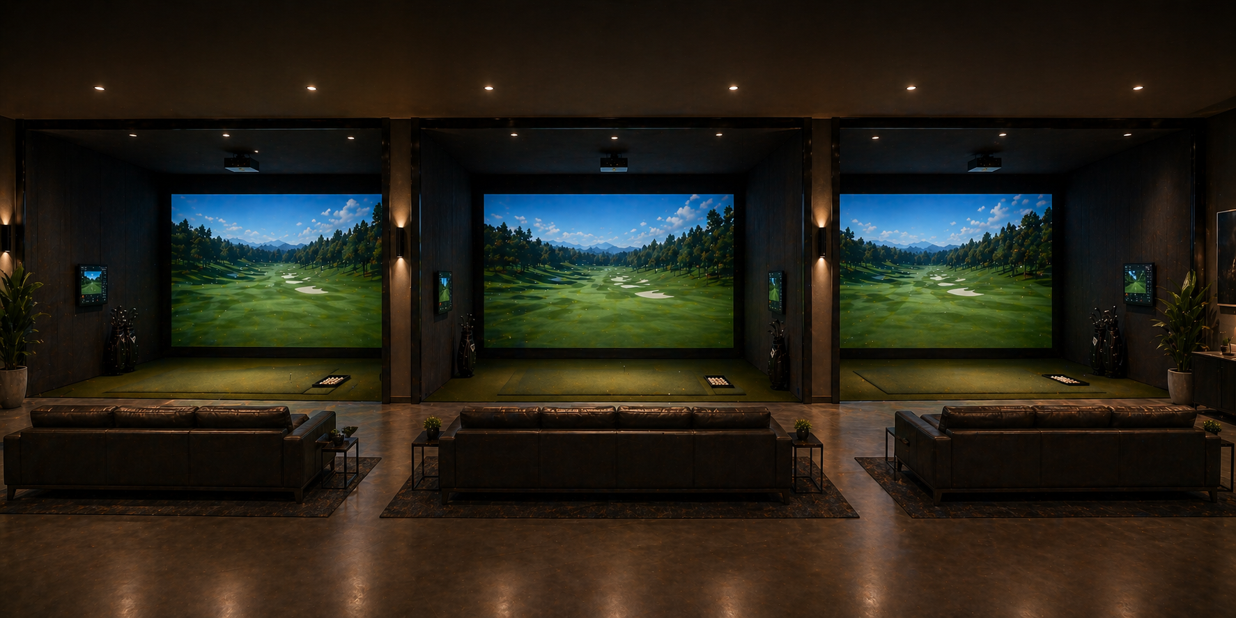 Open golf simulator bay
